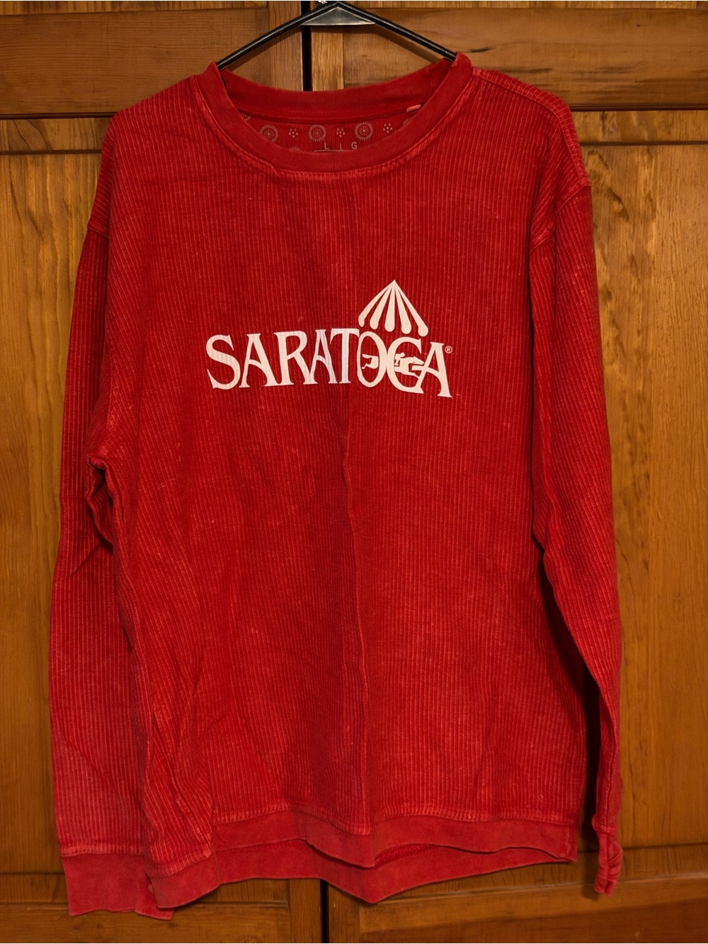 Red Saratoga Springs Long-Sleeve/Crewneck Top